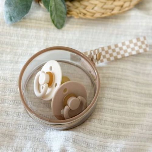 Itzy Ritzy Clear Pacifier Case with Handle, Multi-Use - Checkerboard