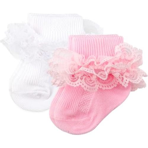 Baby Girls Socks Eyelet Ruffle Frilly Lace Summer Thin Dress Socks for Newborn Infant Toddler Kids
