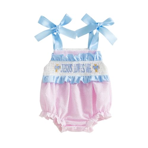 Rourufy Cute Baby Girl Summer Clothes Strawberry Bow Bubble Romper Sleeveless Slip Onesie Plaid Bodysuit Infant Outfit