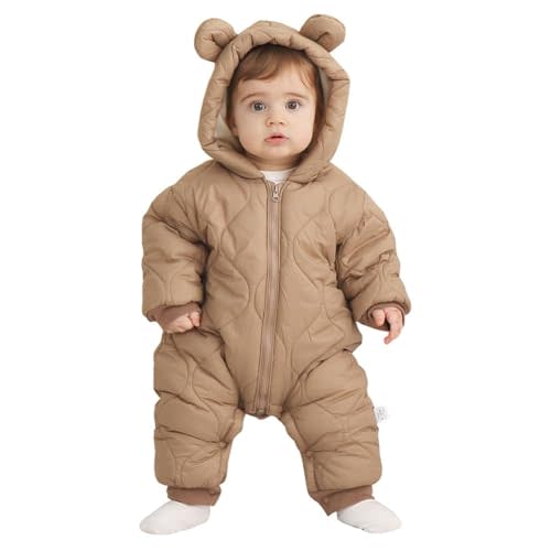 AiWMGL Baby Boy Snowsuit Newborn Winter Jumpsuit Romper Coat Clothes Outwear Onepiece Hoodies Toddler