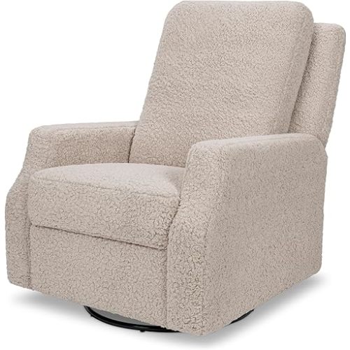 Namesake Crewe Glider Recliner Nursery Chair - GREENGUARD Gold & Certi-PUR US Certified, Cozy 360° Swivel Rocker Recliner, Versatile Glider Rocking Chair for Nursery & Living Room, Earl Grey Shearling