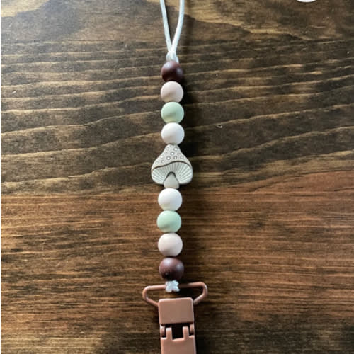 Mushroom Pacifier Clip