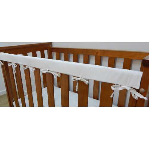 Cot Rail Cover White Crib Teething Pad 100% Cotton