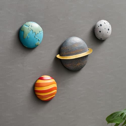 XGZY4PCS Planet Wall Hanging Set: Simple 3D Relief Art Wall Hanging Set, Fun Decoration for Living Room, Entrance, and Study
