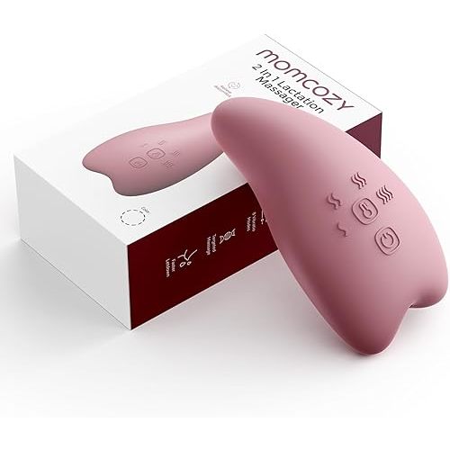 Momcozy Warming Lactation Massager Pro, 8 Vibration Modes & 4 Heating Levels, Longer-Lasting & 100s Rapid Warming Breast Massager, Quick Charging, Improves Milk Flow & Relieves Breast Engorgement