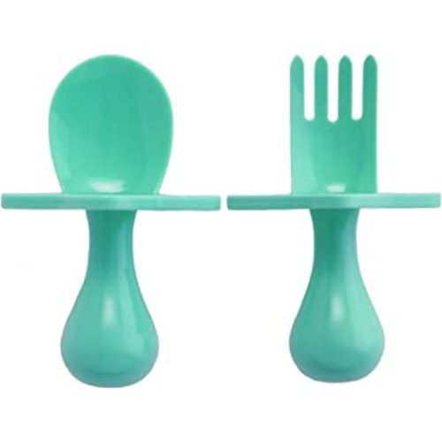 Toddler Spoons and Forks Toddler Forks and Spoons Baby Utensils, BPA Phthalates-Free, Dishwasher and Sterilizer Safe, Mint