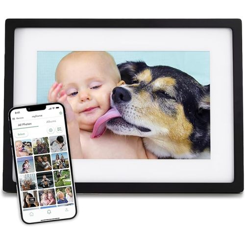 Skylight Digital Picture Frame – WiFi Digital Photo Frame with Top-Rated Customer Support, Easy Setup, the Perfect Personalized Gift for Parents and Grandparents - 10 Inch Black