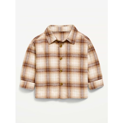 Long-Sleeve Plaid Flannel Shirt for Baby