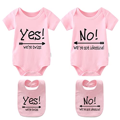 YSCULBUTOL Baby Twins Bodysuit - Identical Twins Set, Boys & Girls Clothes