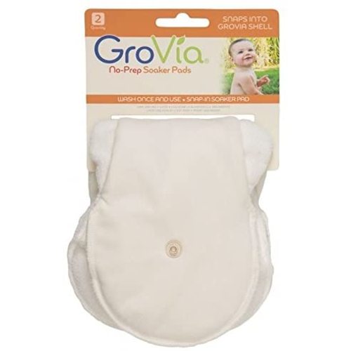 GroVia No-Prep Reusable Soaker Pad for Baby Cloth Diapering Hybrid Diaper Shell (2 Count)