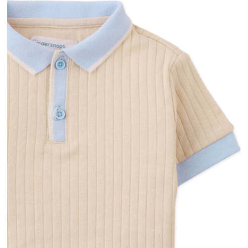 Baby Arthur Polo Shirt With Contrast Details, Beige - Gingersnaps | Maisonette