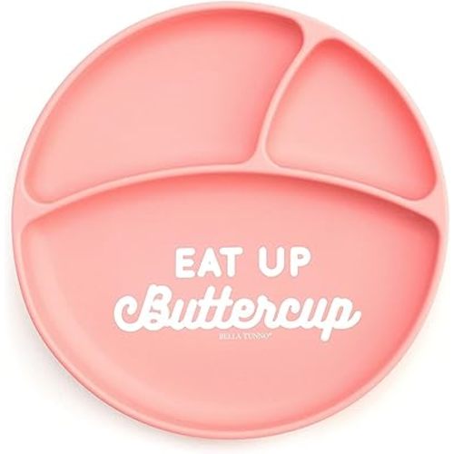 Bella Tunno Wonder Plate - Silicone Suction Plates for Baby and Toddler Plates, Microwave and Dishwasher Safe Food-Grade BPA Free Silicone, Eat up Buttercup