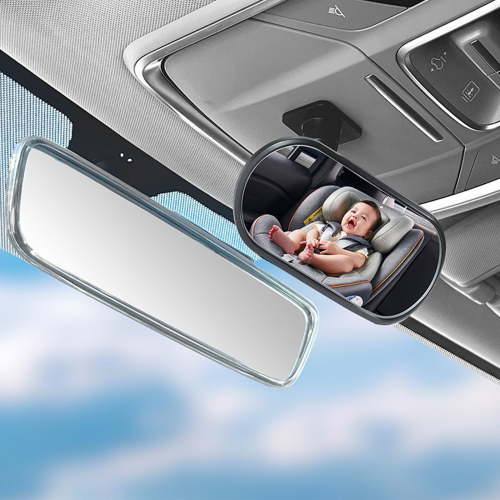Wide Angle Child Rearview Mirror with Shatterproof Design, Secure Clip-On Mount, Convex Observation Glass, for Back Seat Infant Safety in Cars