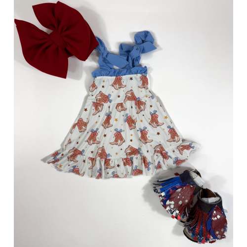 Patriotic Western Print Dress