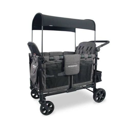 WONDERFOLD W4 Elite Pro Wagon Stroller - Jet Black