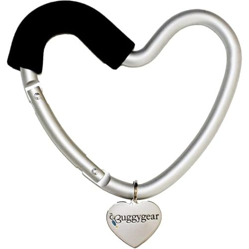 BUGGY HEART HOOK by BUGGYGEAR - The Perfect Way to Carry Your Baby Diaper Bag - Use Buggy Gear Heart Hook on Your Stroller Handle Bars and Let The Hooks Do The Work - Hook Your Bags, Purse and Bottles