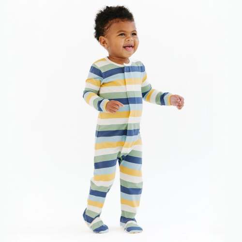 big multi stripe blue cloudstretch™ magnetic convertible coverall – Magnetic Me