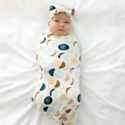 Luna Neutral Swaddle & Luxe Bow Headband Set