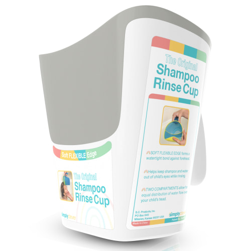 Simply Clever Shampoo Rinse Cup in White/Gray