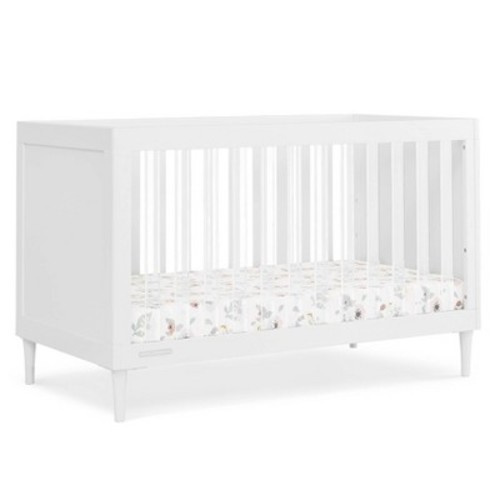 Delta Children Bowie 4-in-1 Convertible Acrylic Crib - Greenguard Gold Certified, Color: Bianca White