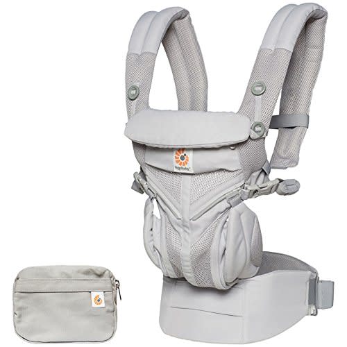 Ergobaby Omni 360 All-Position Baby Carrier for Newborn to Toddler with Lumbar Support & Cool Air Mesh (7-45 Lb), Pearl Grey