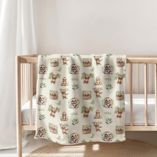 Sloth Plush Baby Blanket. Sloth Gift. Sloth Fleece Blanket. Sloth Toddler Birthday Gift. Sloth Nursery.