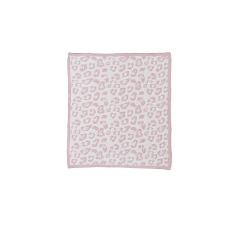 Barefoot Dreams® CozyChic® Baby Blanket, Barefoot in the Wild, Ultra Soft Plush Jacquard Microfiber Cozy Blanket, Lightweight Comfort, One Size, Dusty Rose-Cream