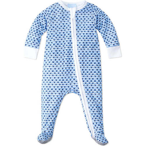 Sailor Hearts Zip Baby Onesie, Blue - Joy Street Kids | Maisonette