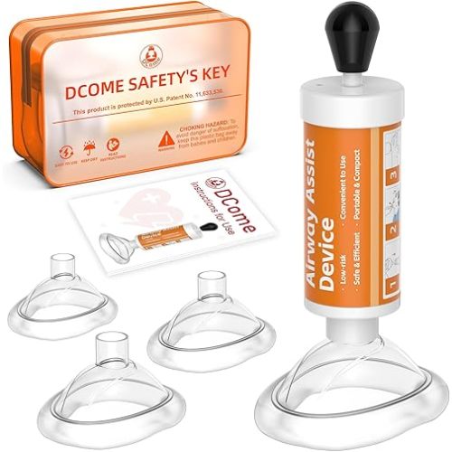 Choking Rescue Device, Anti Choking Device, Choking Rescue Device for Kids & Adults, 4 Sizes Choke Reliever, Portable Airway Suction Device, First Aid Kit for Children and Adults
