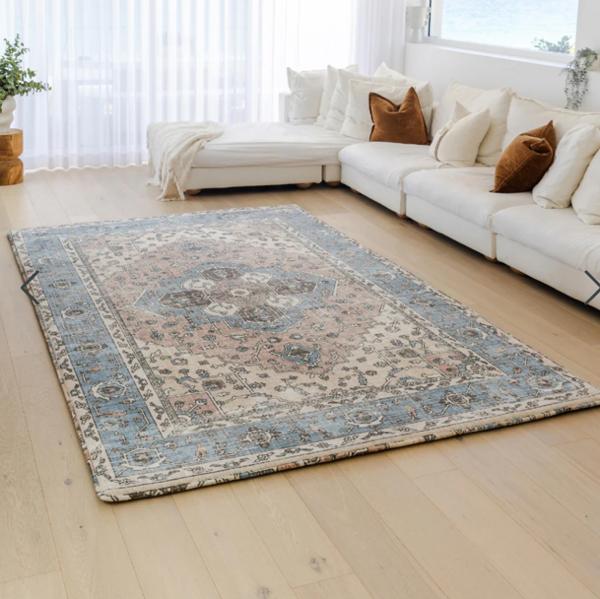 Foam Muscle Mat Rug -blue coral Persian 6.6x10ft