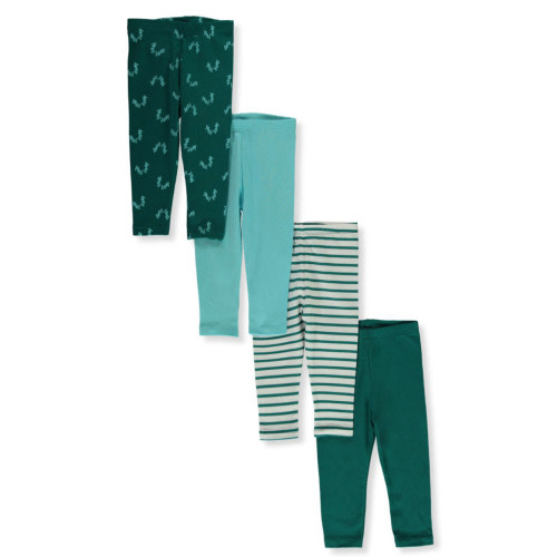 Hanes Baby Leggings, Ultimate Flexy Knit Pants Boys & Girls, 3-Pack, Greens, 0-6 Months