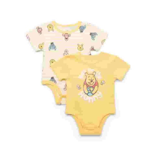 Winnie the Pooh Baby Bodysuits 2-Pack, Sizes 0-24 Months, Newborn Clothes Gift
