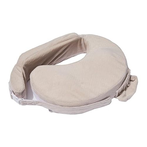 My Brest Friend Super Deluxe Nursing Pillow – Extra Soft Breastfeeding Support Pillow with Plush Slipcover, Firm Flat Cushion, Wrap-Around Adjustable Fit & Back Panel – Soft Sand