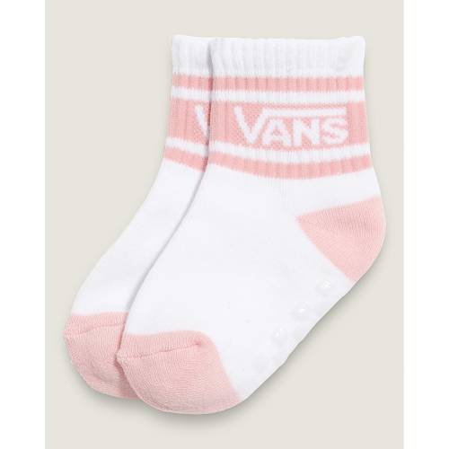 Little Kids Vans Drop V Crew Socks in White / Powder Pink | Vans