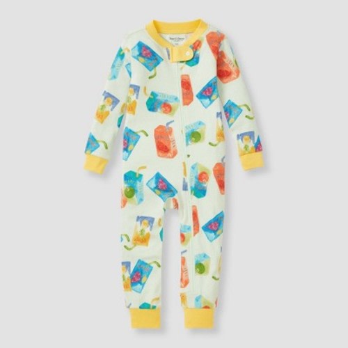 Burt's Bees Baby® Baby Boys' Juice Box Cotton Snug Fit Footed Pajama - Yellow/Green, Color: Yellow/Green, Size: Infant3-6M