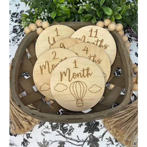 Baby Milestone Markers, Baby Milestone Discs, Baby Shower Gift, Monthly Milestone Discs, Hot Air Balloon Nursery, Adventure Nursery