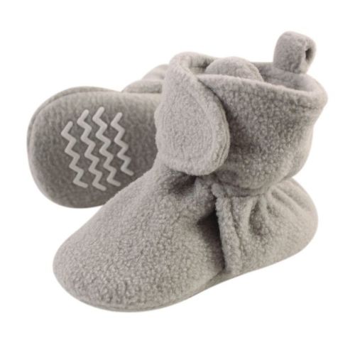 Hudson Baby Baby and Toddler Cozy Fleece Booties, Neutral Gray