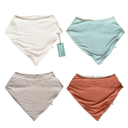 Caden Lane Bandana Bibs, Absorbent Baby Bib for Drooling, Feeding & Teething With Adjustable Double Snap Suitable for Newborns to Toddlers, Gender Neutral Gift for Baby Shower, 4 Pack, Sunset Neutrals