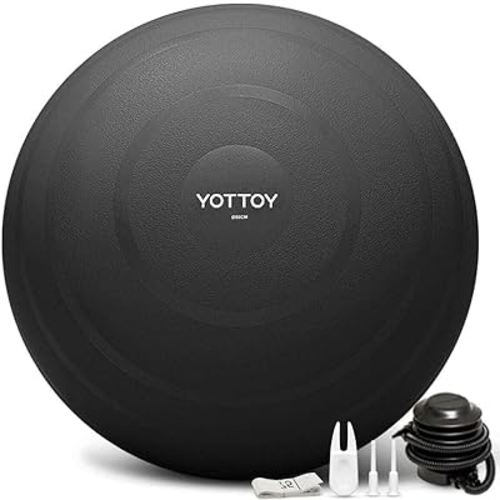 YOTTOY Anti-Burst Exercise Ball for Working Out, Yoga Ball for Pregnancy,Extra Thick Workout Ball for Physical Therapy,Stability Ball for Ball Chair Fitness with Pump