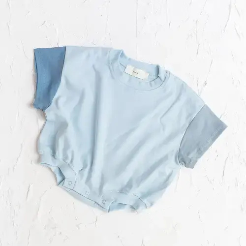 Boho Oversized Cotton T – color Blue in size 6-12M
