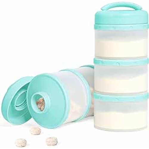 Termichy Stackable Formula Dispenser Portable Milk Powder Container, 2 Pack, Mint
