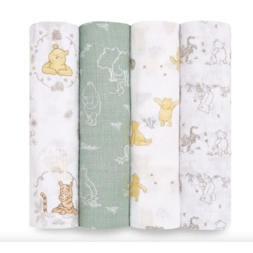 Winnie + Friends Muslin Swaddle 4pk | aden + anais