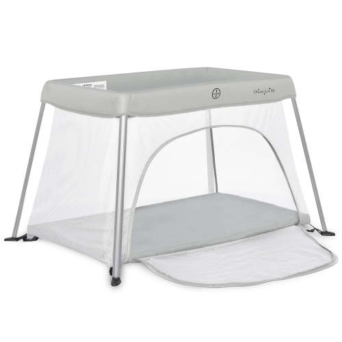 Dream on Me Travel Light Playard With Mesh Zipper Door, Easy Access, Portable, Gray