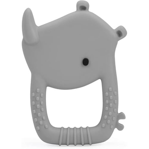 Loulou Lollipop Wild Silicone Baby Teether - Rhino Grey