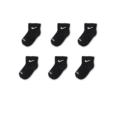 Amazon.com: Nike Kids' Quarter 6-Pack Performance Socks, Black, One Size : Clothing, Shoes & Jewelry