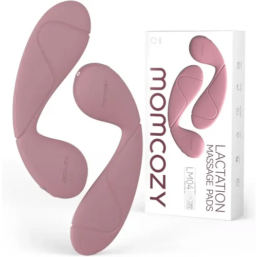 Momcozy Hands-Free Lactation Massager, Maximum Heat & Vibration Area for Faster Milk Flow, Soft Warming Breast Massager for Easier Breastfeeding, Pumping, 2 Pack