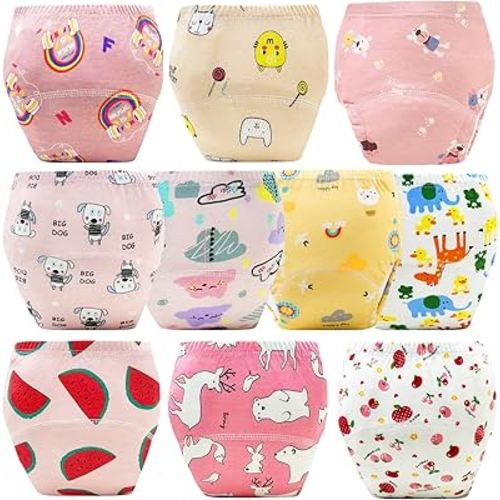 Upairy Training Pants for Boys Girls–Soft & Leak-Resistant Potty Training Underwear,Up Airy Potty Pants Comfortable for Toddlers(10PCS,L)