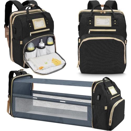 6 in 1 Diaper Bag Backpack with Pad Shower Gifts Travel Bags for Registry Search Boys Girls Bags Newborn Essentials Accessories Stuff Unisex Dad Mom Mens