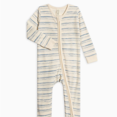 Peyton Zipper Sleeper 0-3M wavestripe/rain