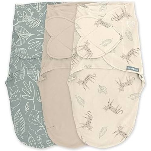 SwaddleMe by Ingenuity Monogram Collection Swaddle, 3-Pack, for Ages 0-3 Months - Born Free